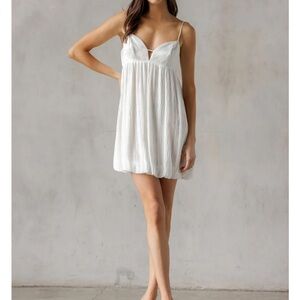 Ivory Bubble Hem Mini Dress